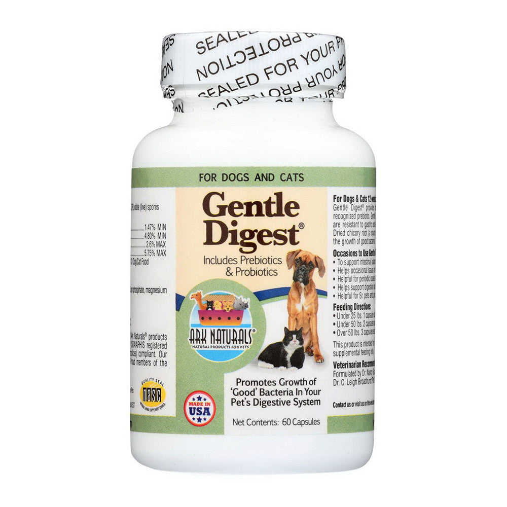 Ark Naturals Gentle Digest for Dogs and Cats Capsules, 60 Ea